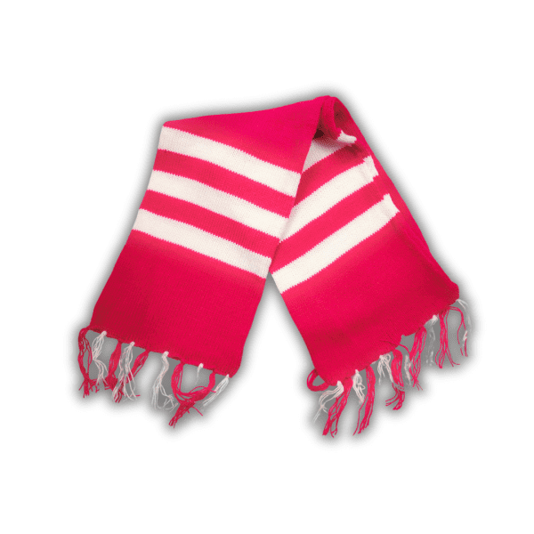 Pink and White Stripe Stylish Woolen Muffler for Men and Women