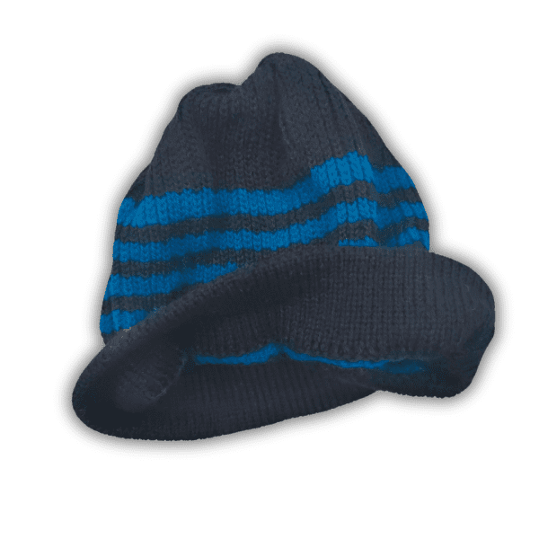 Black and Blue Striped Winter Cap - Design for Men and Women - Image 3