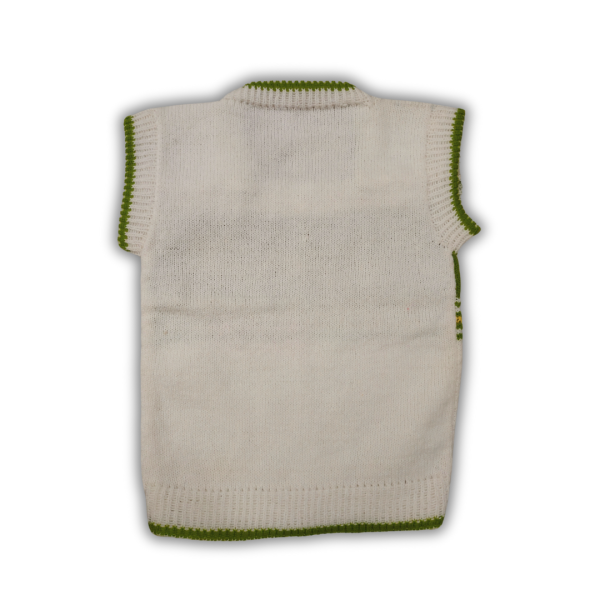 Green, White, and Yellow Tank Top Sleeveless Sweater Slipover for Baby Girls - Image 3