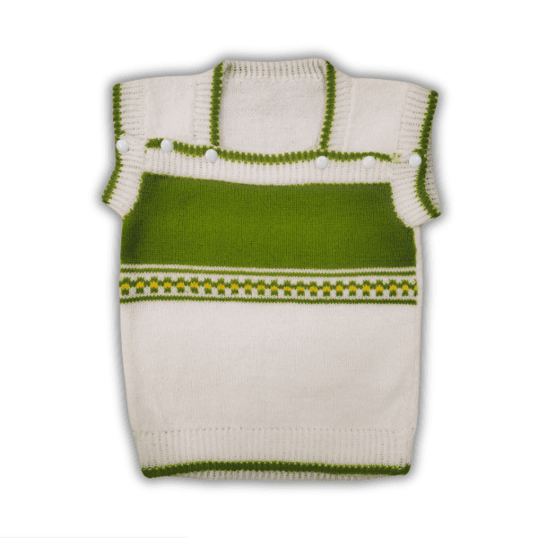Green, White, and Yellow Tank Top Sleeveless Sweater Slipover for Baby Girls