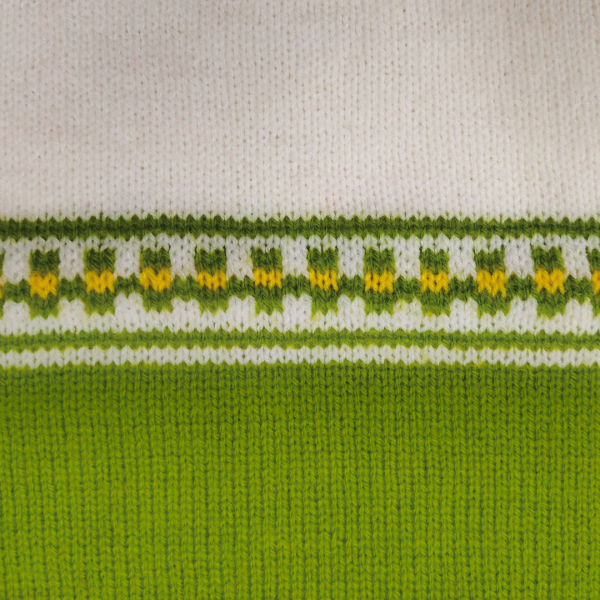 Green, White, and Yellow Tank Top Sleeveless Sweater Slipover for Baby Girls - Image 2