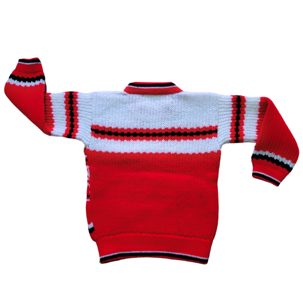 White Zebra Design Stylish Red White and Black Round Crew Neck Casual Wear for Kids