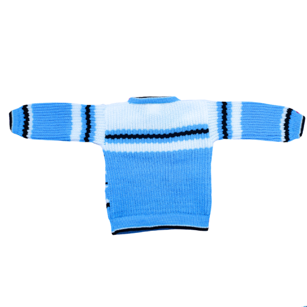 White Zebra Design Stylish Indigo Blue, White, and Black Round Crew Neck Casual Wear for Kids