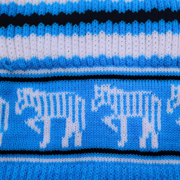 White Zebra Design Stylish Indigo Blue, White, and Black Round Crew Neck Casual Wear for Kids