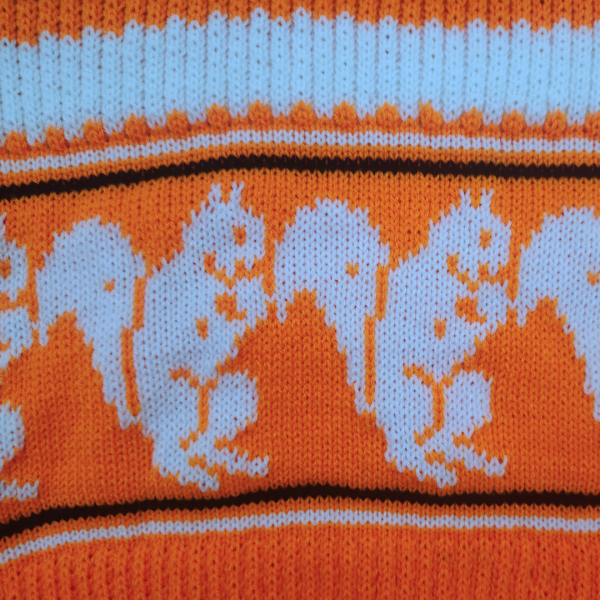 Orange Squirrel Sweater for Baby Kids