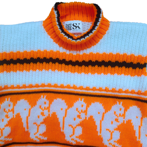 Orange Squirrel Sweater for Baby Kids