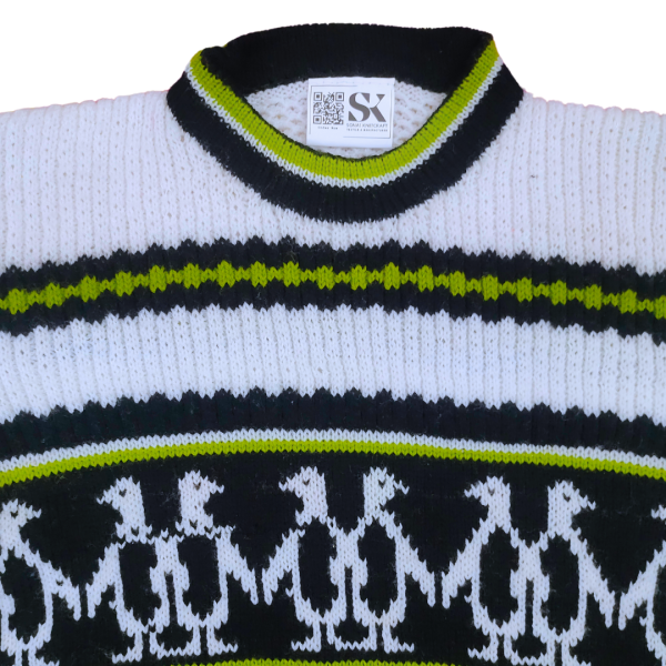 Black Body Penguin Design Sweater for Boys and Girls