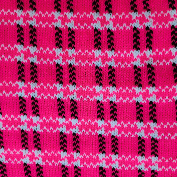 Black and White Checkered Pink Sweater for Kids - Stylish Winter Wear