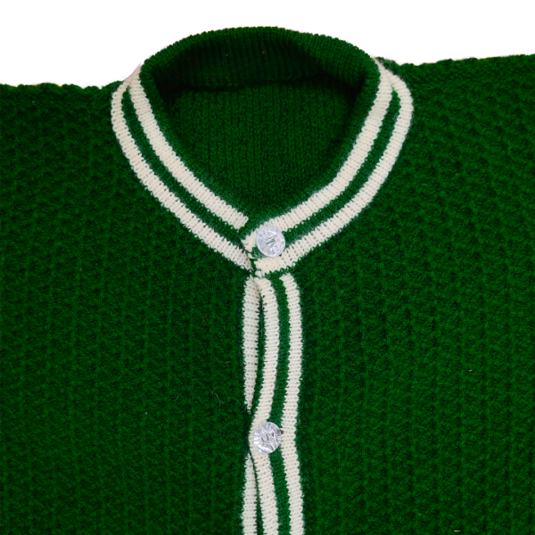 Dark Olive Pure Woolen Cardigan Sweater for Girls