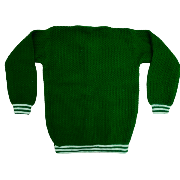 Dark Olive Pure Woolen Cardigan Sweater for Girls
