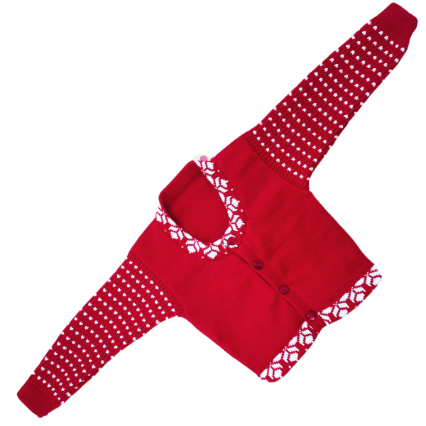 Trendy Maroon red Full Dotted Sleeve Round Neck Blouse