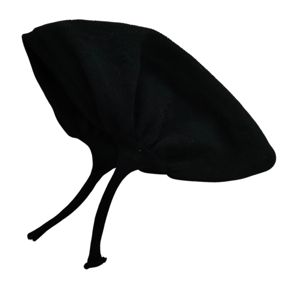 Black Bou Woolen Tupi with Matching Scarf for Women Free Size