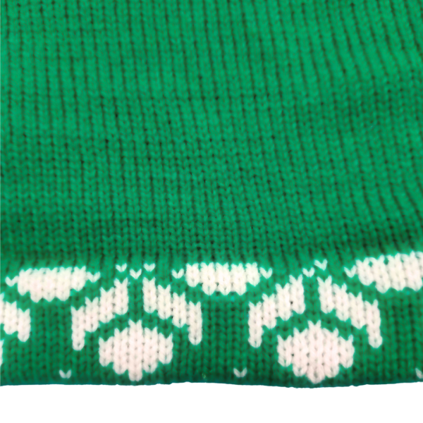 Green & White Dotted Flower Woolen Blouse Sweater for Women - Stylish Winter Wear