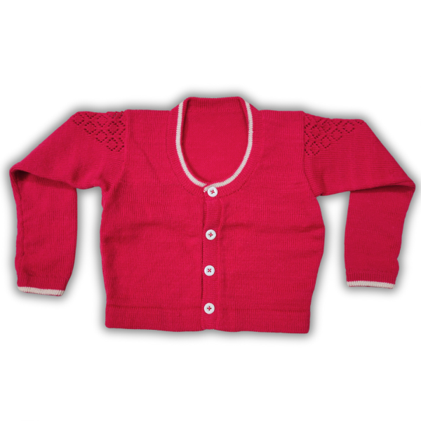 Onion Pink Full Sleeve Trendy Back Holed Blouse for Women by Sonai Knitcraft