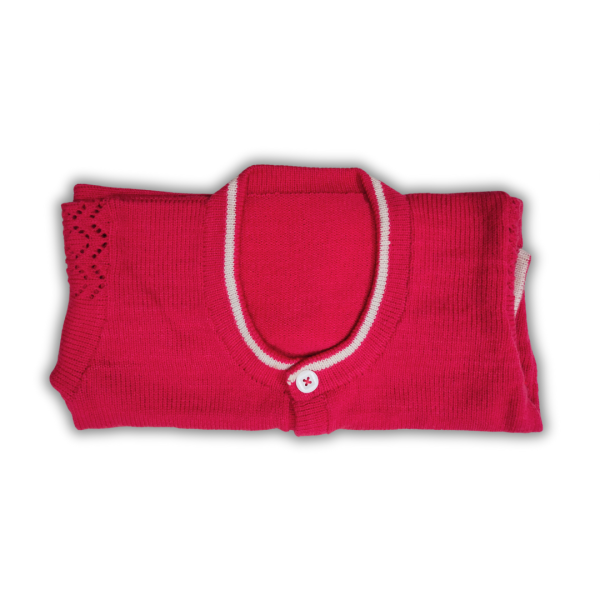 Onion Pink Full Sleeve Trendy Back Holed Blouse for Women by Sonai Knitcraft - Image 3